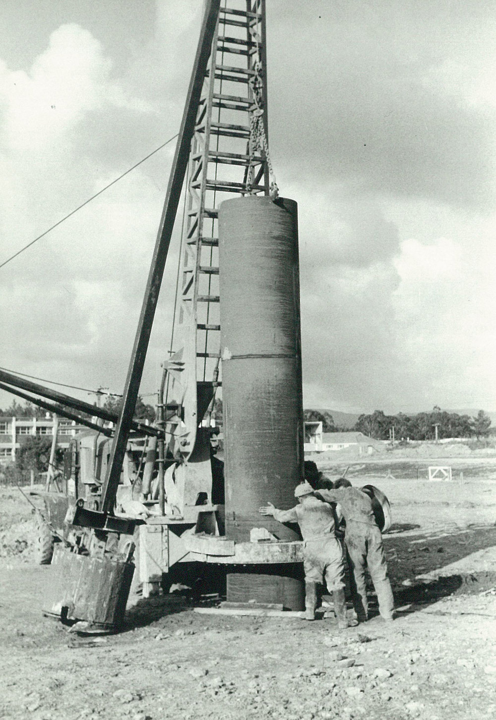 Veterinary Sciences Complex. Stage 2 (Tower) foundations, 24 August 1968