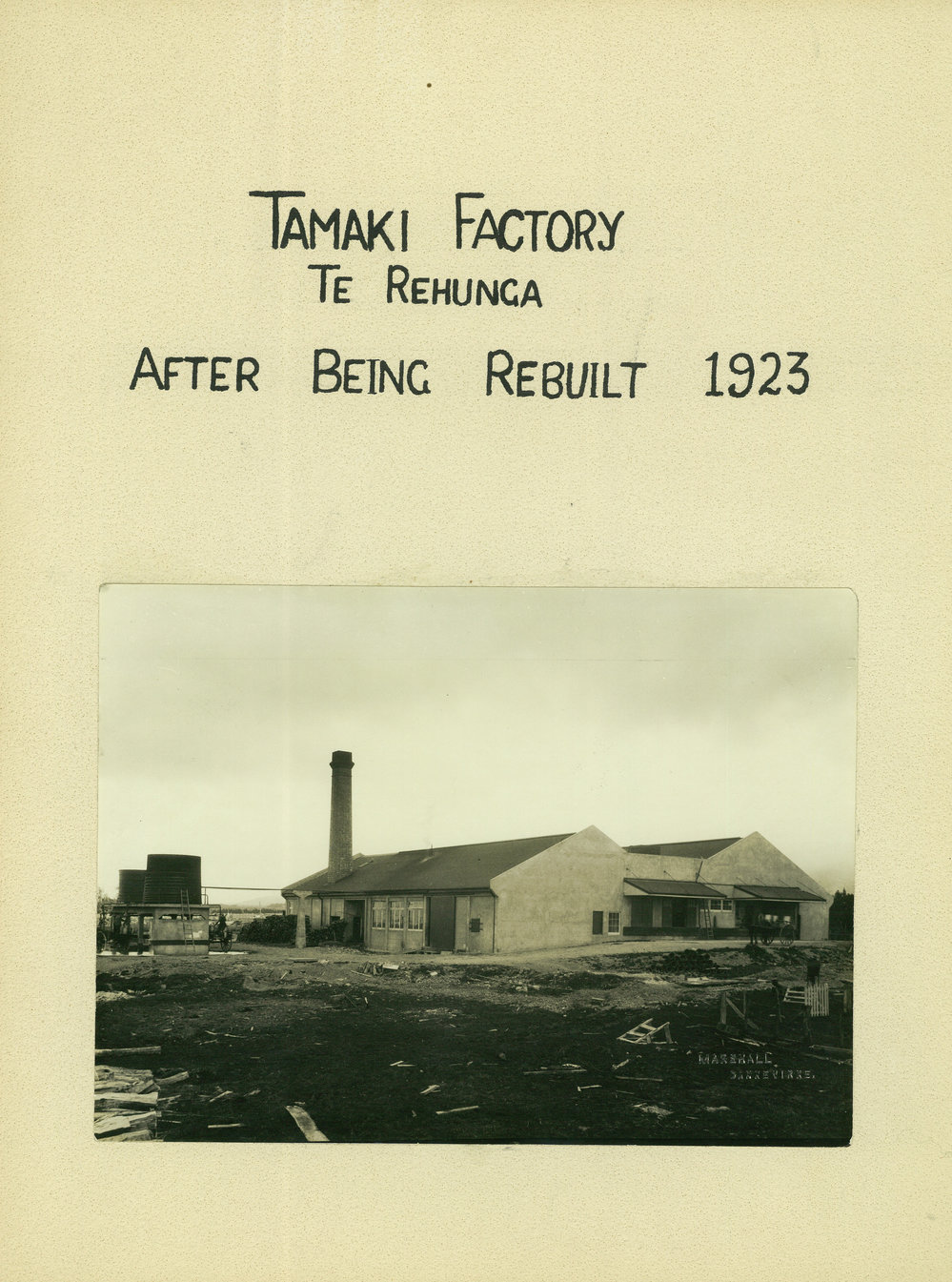 Tamaki Co-operative Dairy Company Limited. Factory at Te Rehunga after being rebuilt from 1923 to 1924