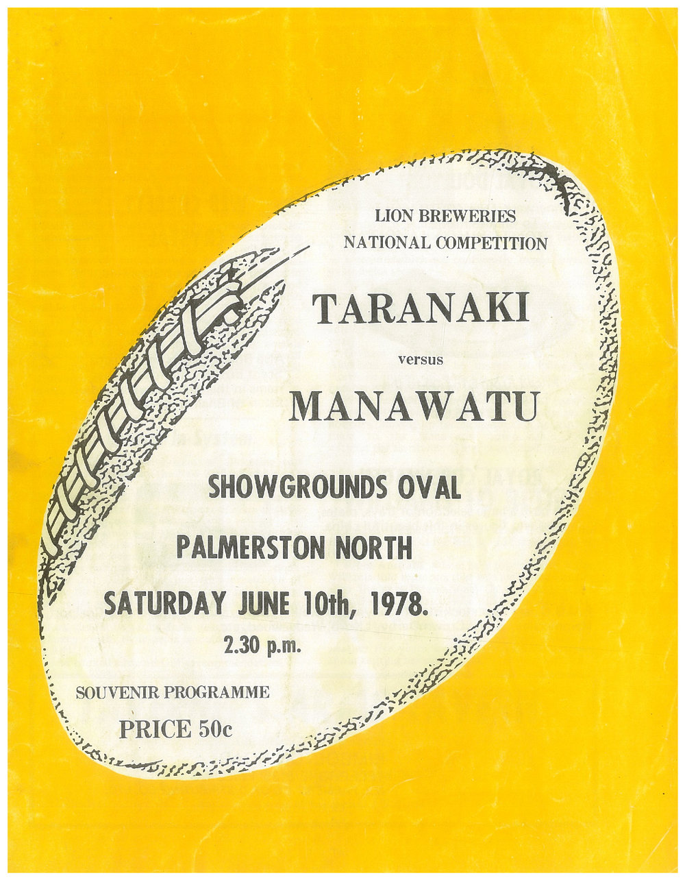 Taranaki versus Manawatu, 10 June 1978
