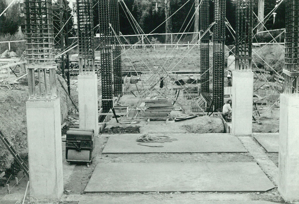Registry Building. Construction of foundations and steel reinforcing, 11 March 1975
