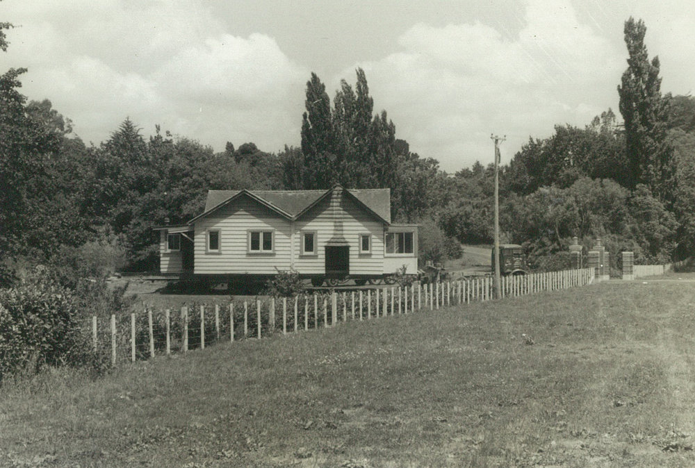 Moginie Villlage. John Cameron's house being moved to the Village, 1960