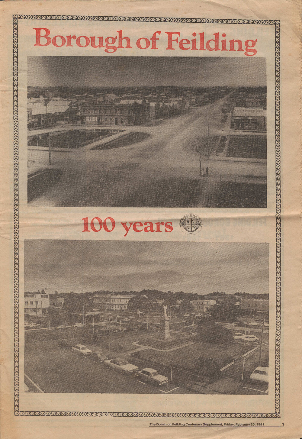 Borough of Feilding: 100 years