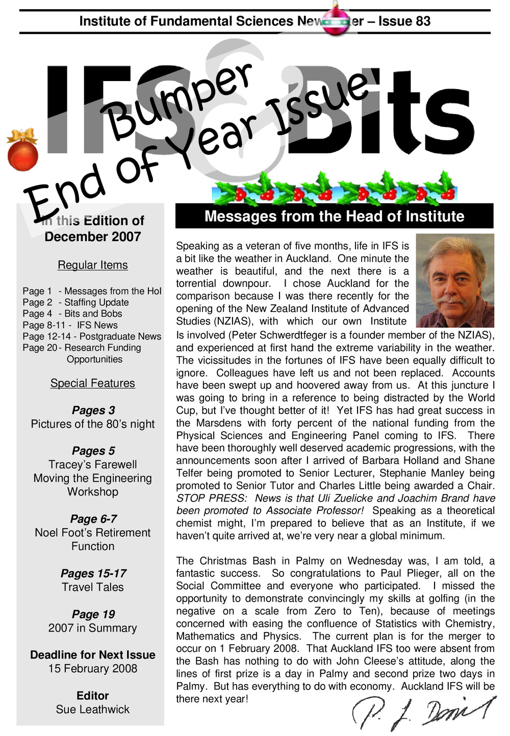 IFS&amp;Bits newsletter, Issue 83, December 2007