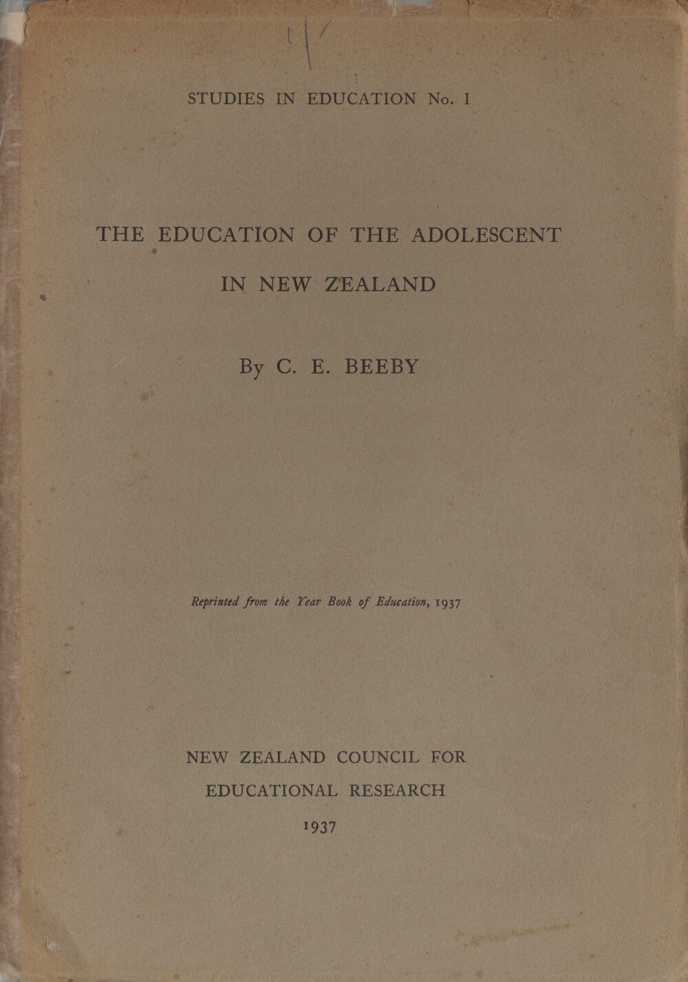 The education of the adolescent in New Zealand