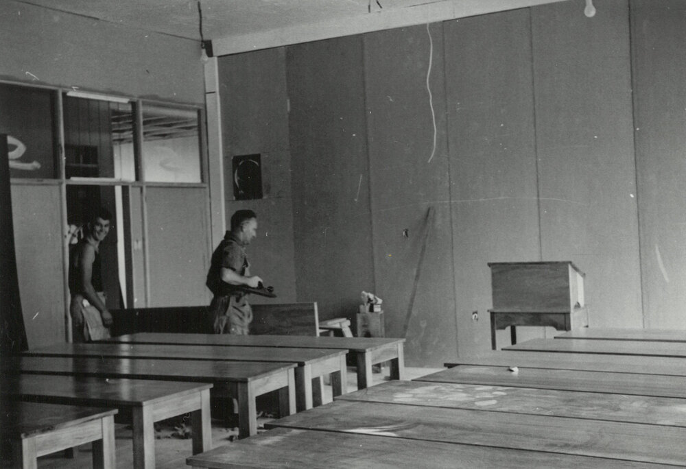 Palmerston North University College. Mataamua interior, circa March 1960