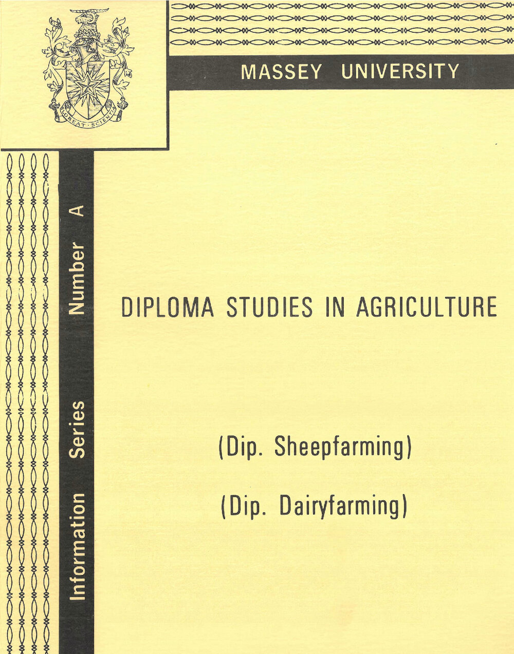 Information Series No A, Diploma Studies in Agriculture, 1971