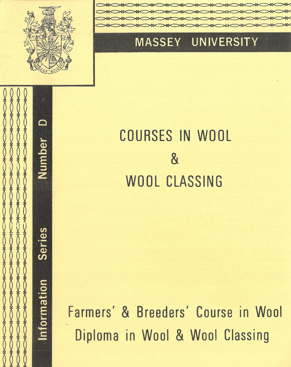 Information Series No D, Courses in Wool and Wool Classing, 1971