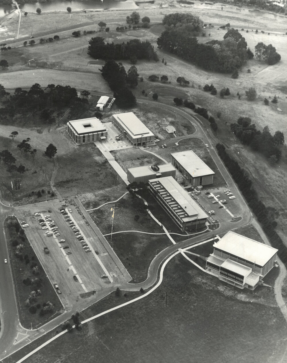 Palmerston North Teachers' College. Aerial view, circa 1973