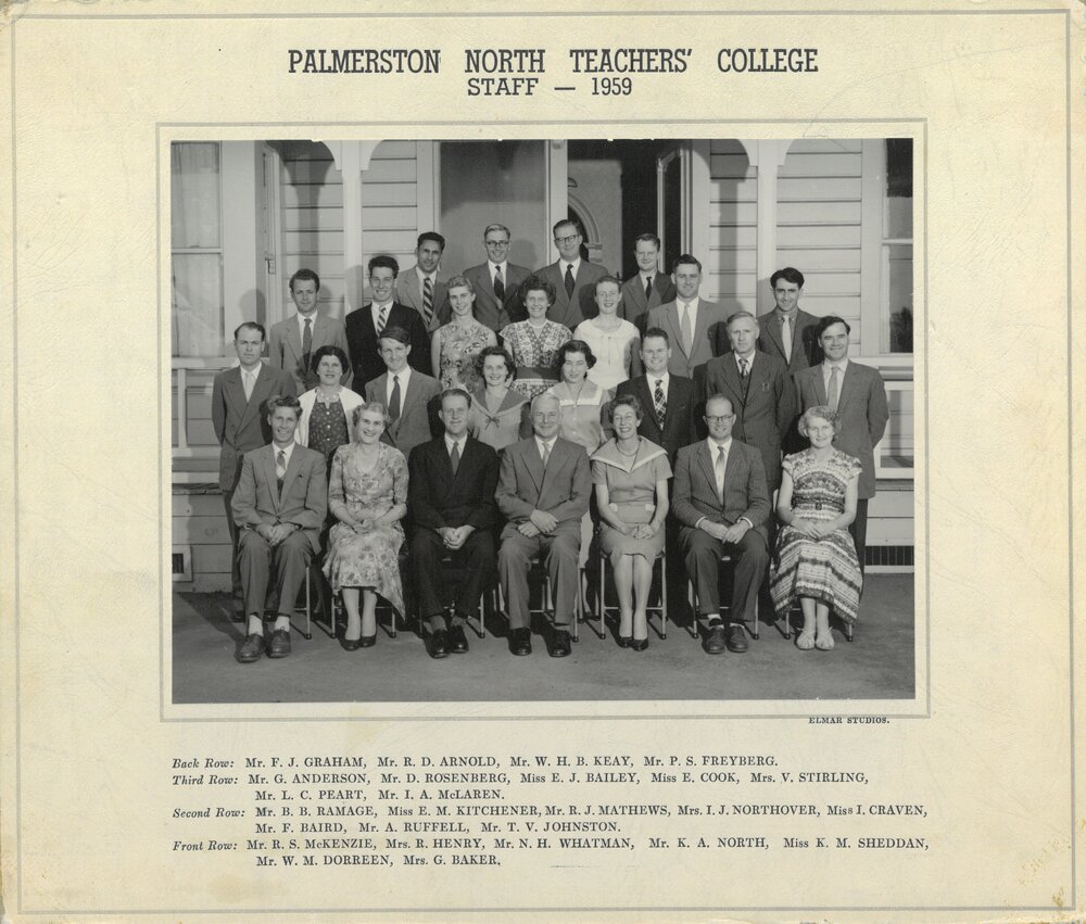 Palmerston North Teachers' College. Staff, 1959
