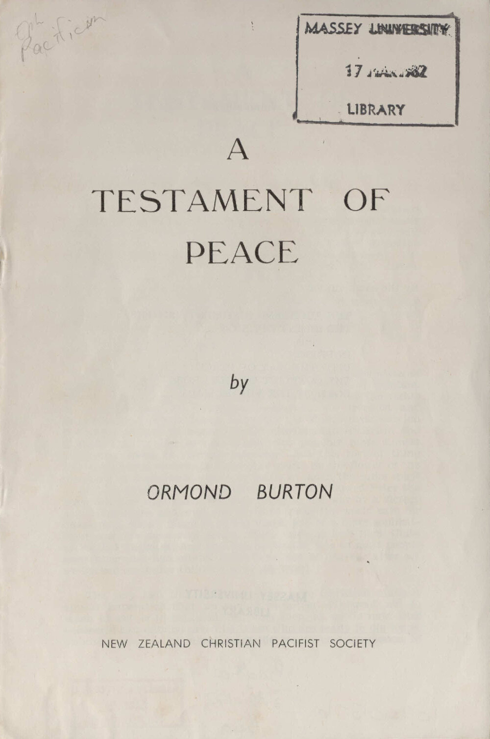 A testament of peace