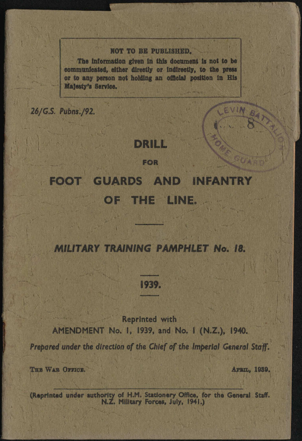 Drill for foot guards and infantry of the line: 1939