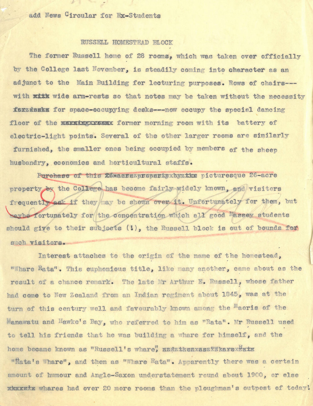 Massey Agricultural College Old Students Association news circular, 1951
