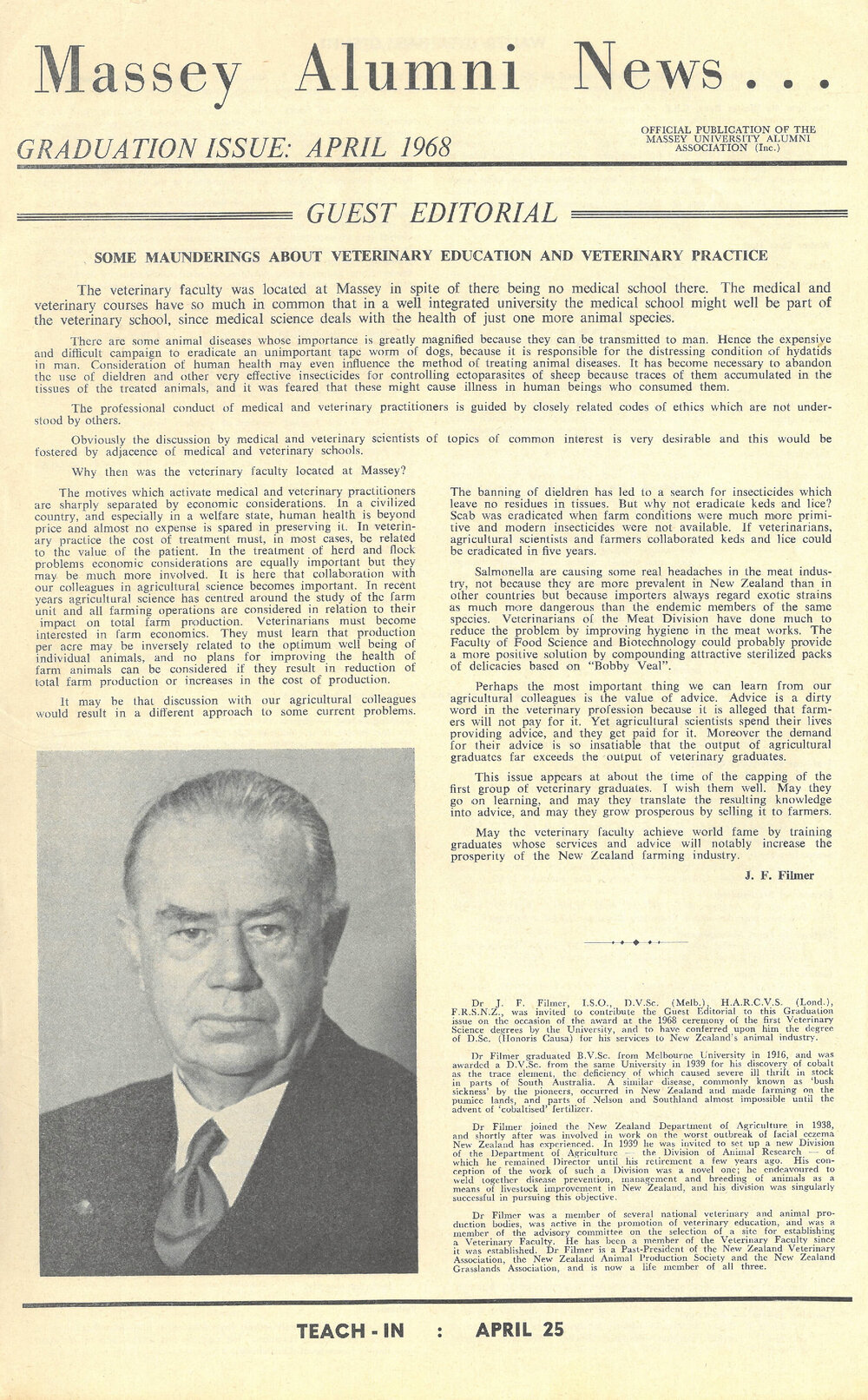 Massey Alumni News, April 1968