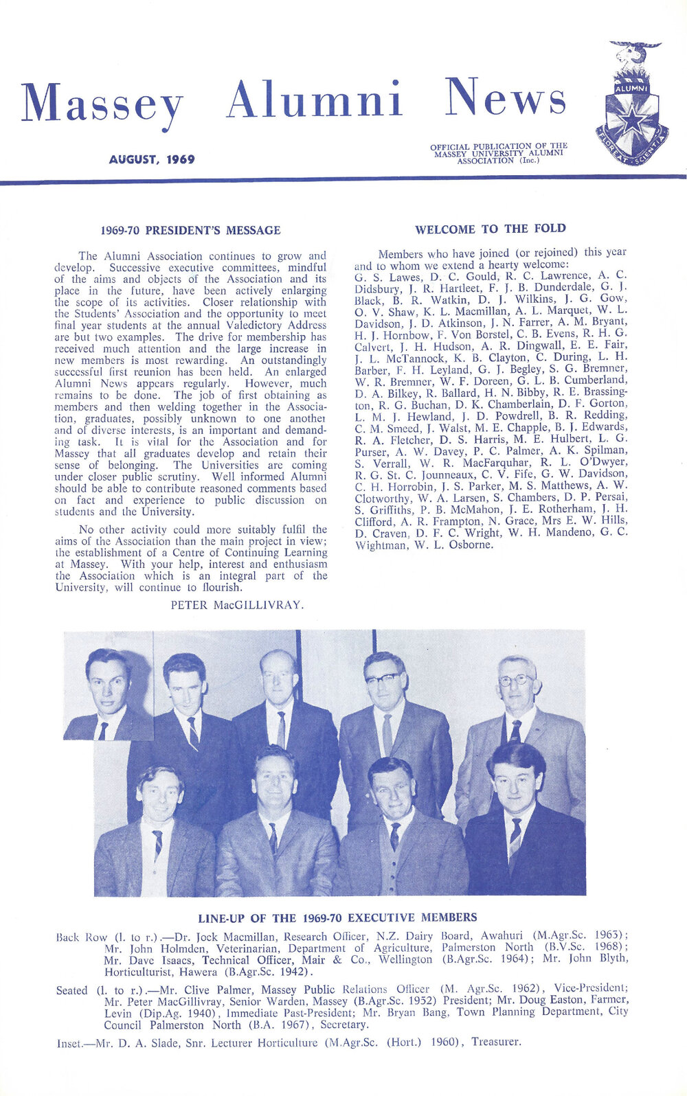 Massey Alumni News, August 1969