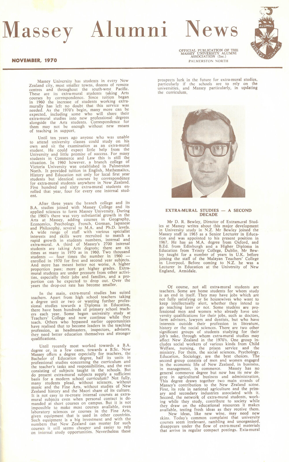 Massey Alumni News, November 1970
