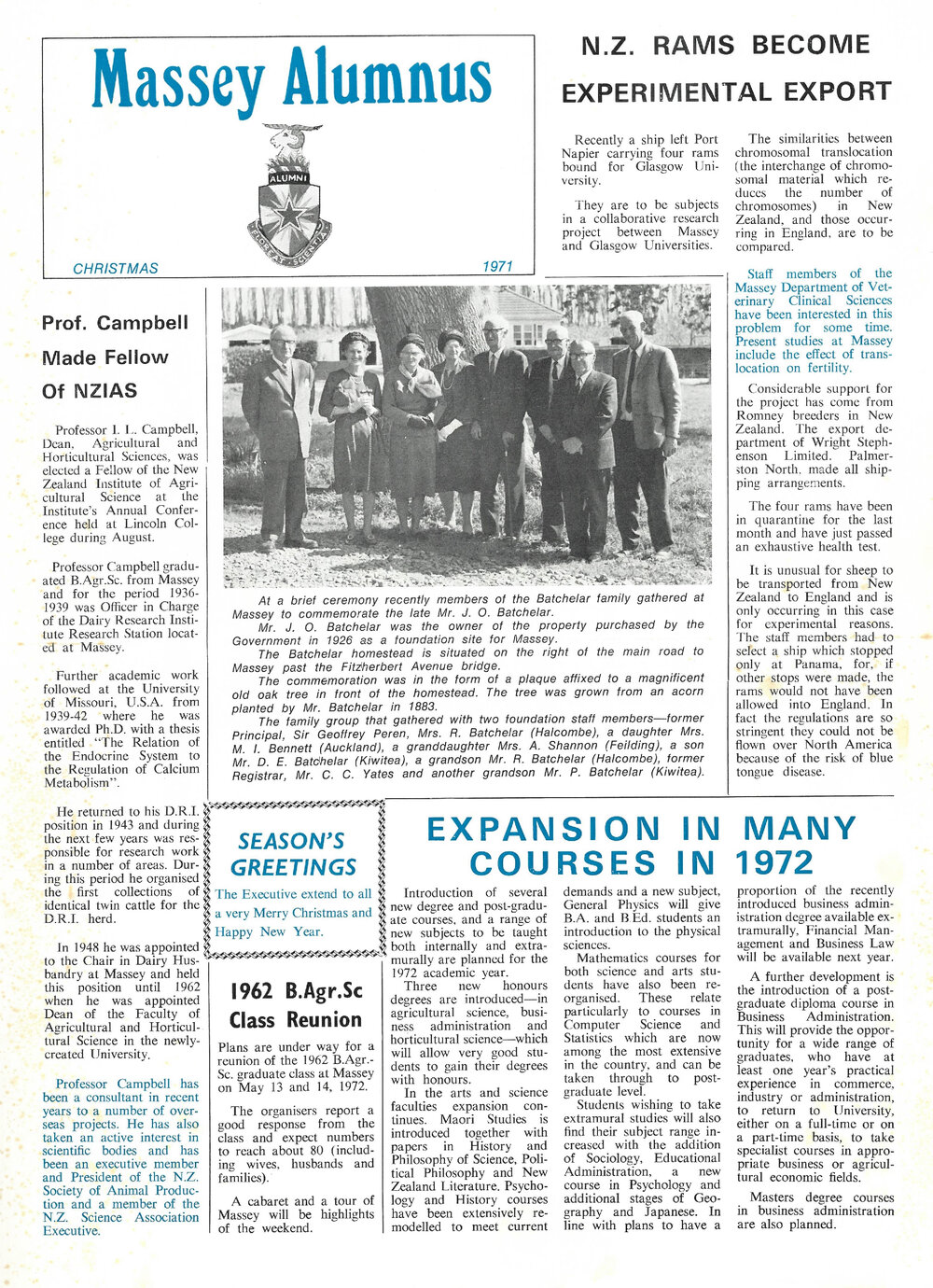 Massey Alumnus, December 1971