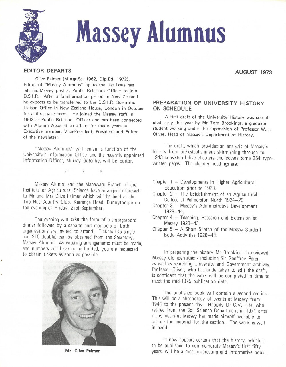 Massey Alumnus, August 1973