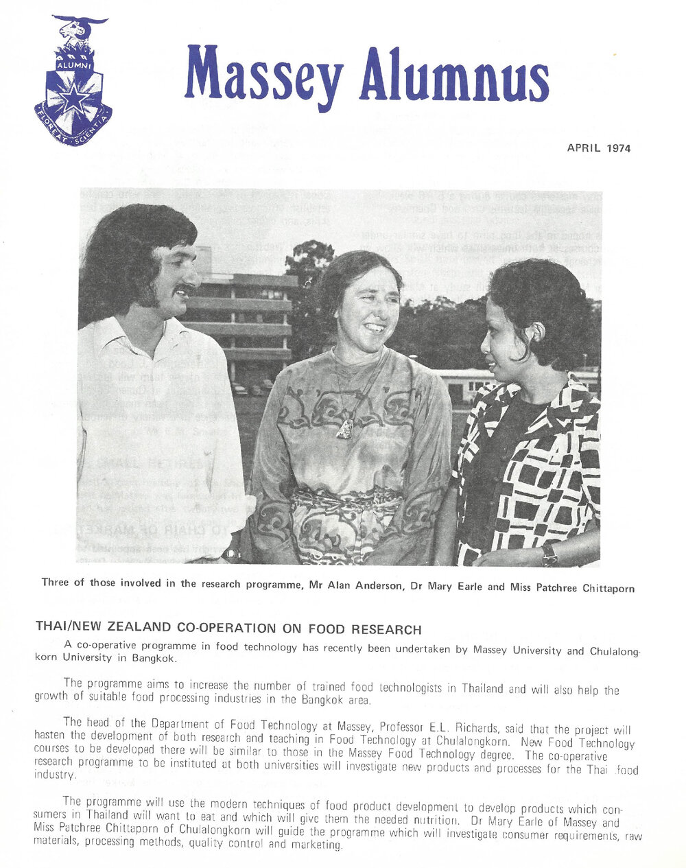Massey Alumnus, April 1974