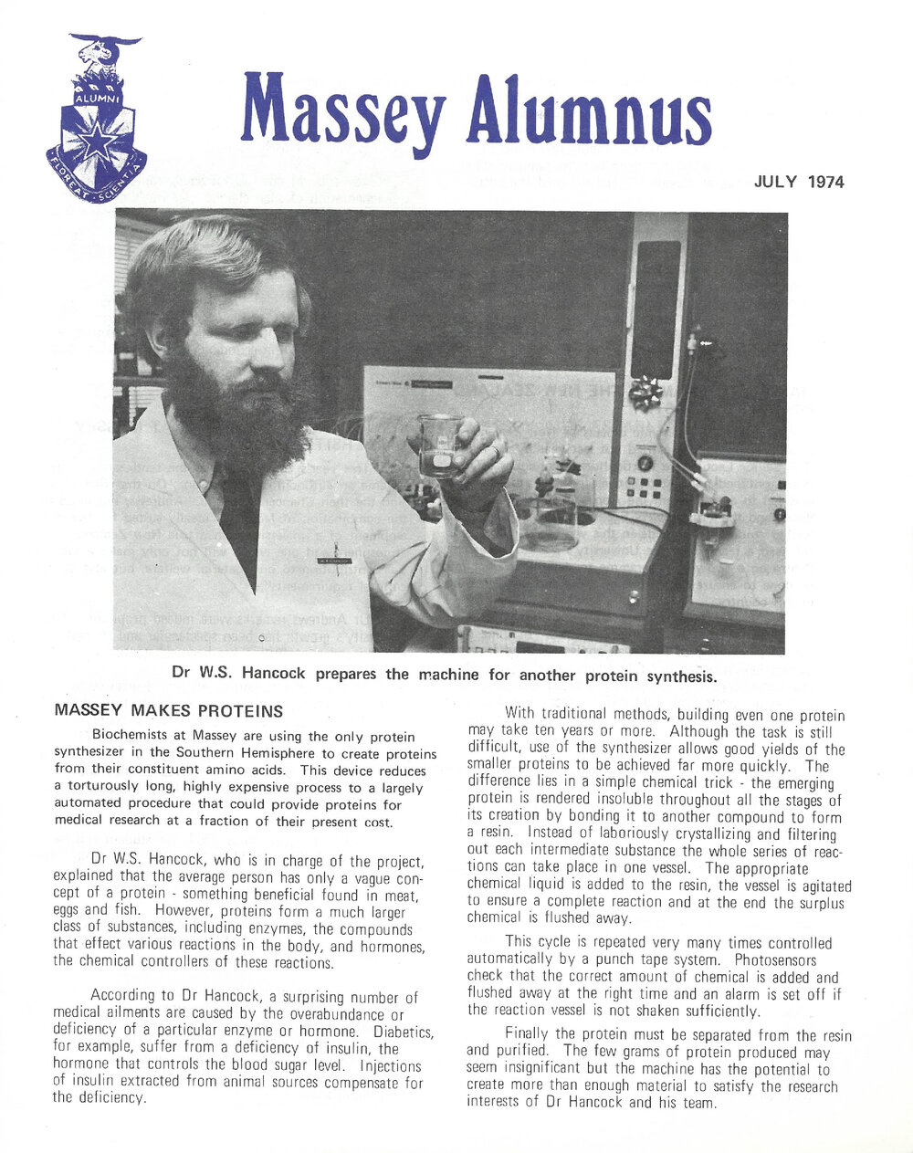 Massey Alumnus, July 1974