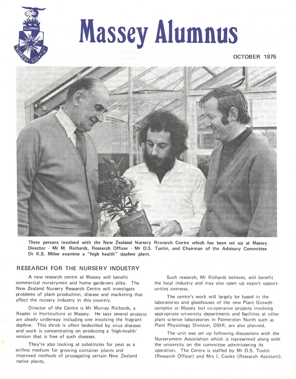 Massey Alumnus, October 1975