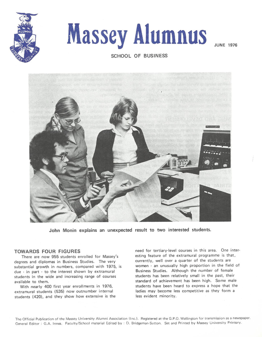 Massey Alumnus - School of Business, June 1976