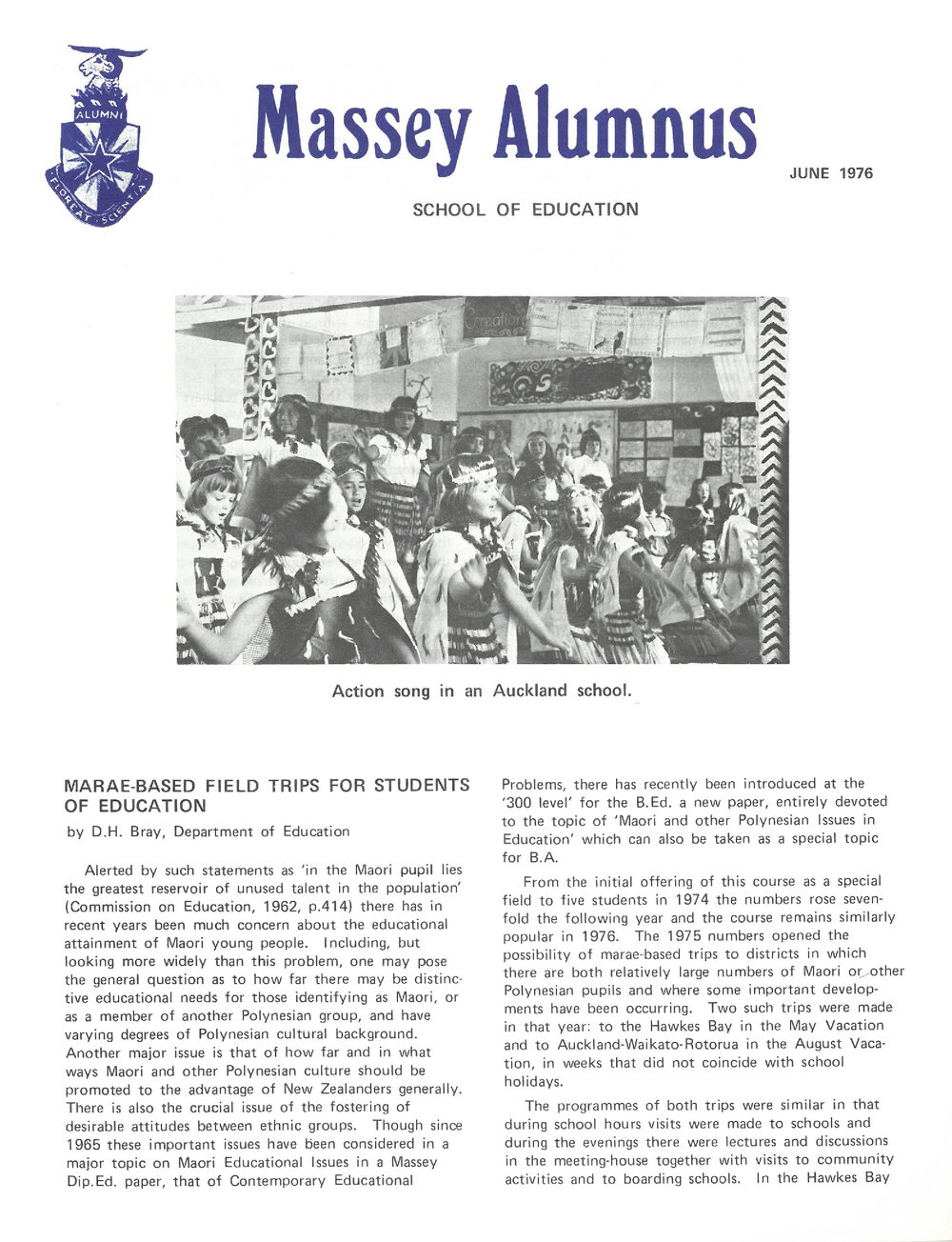 Massey Alumnus - School of Education, June 1976
