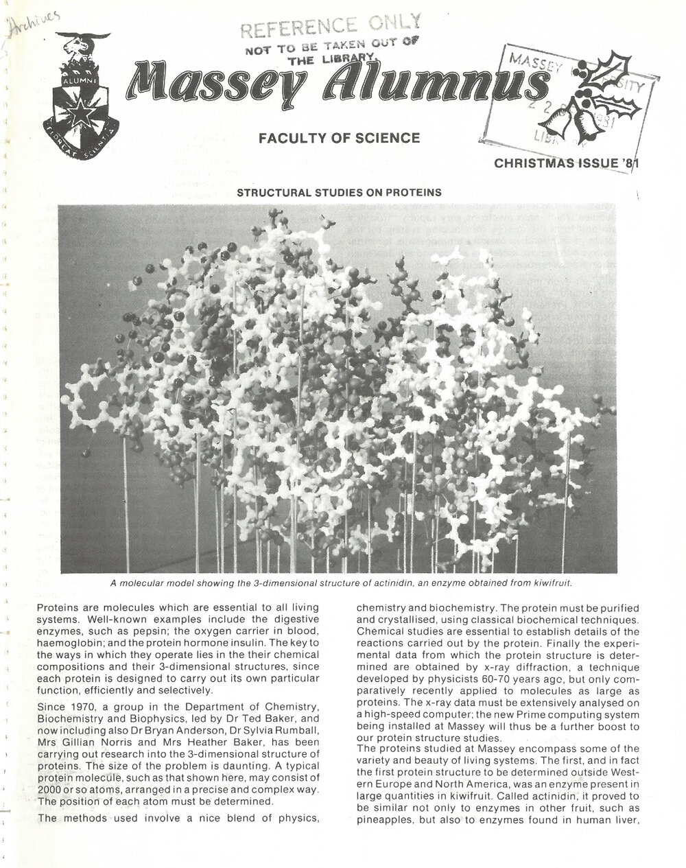 Massey Alumnus - Faculty of Science, December 1981