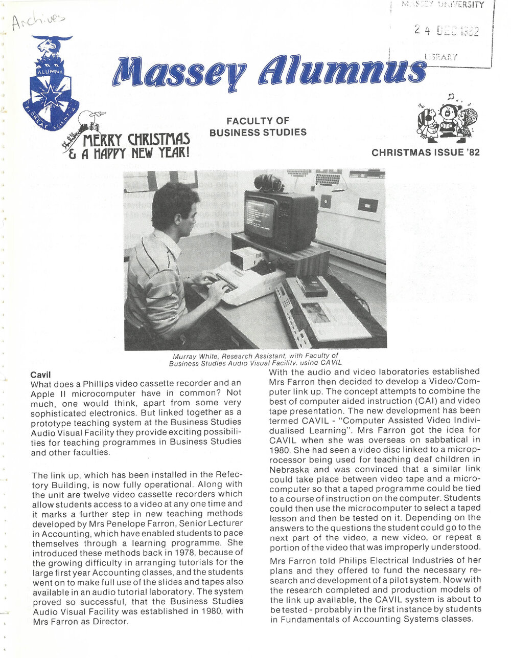 Massey Alumnus - Faculty of Business Studies, December 1982
