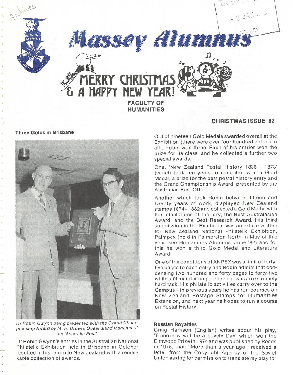 Massey Alumnus - Faculty of Humanities, December 1982