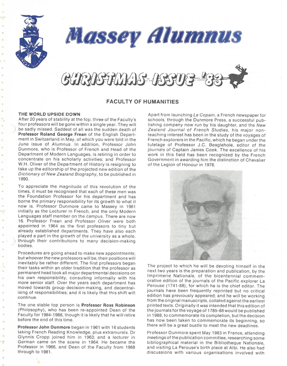 Massey Alumnus - Faculty of Humanities, December 1983