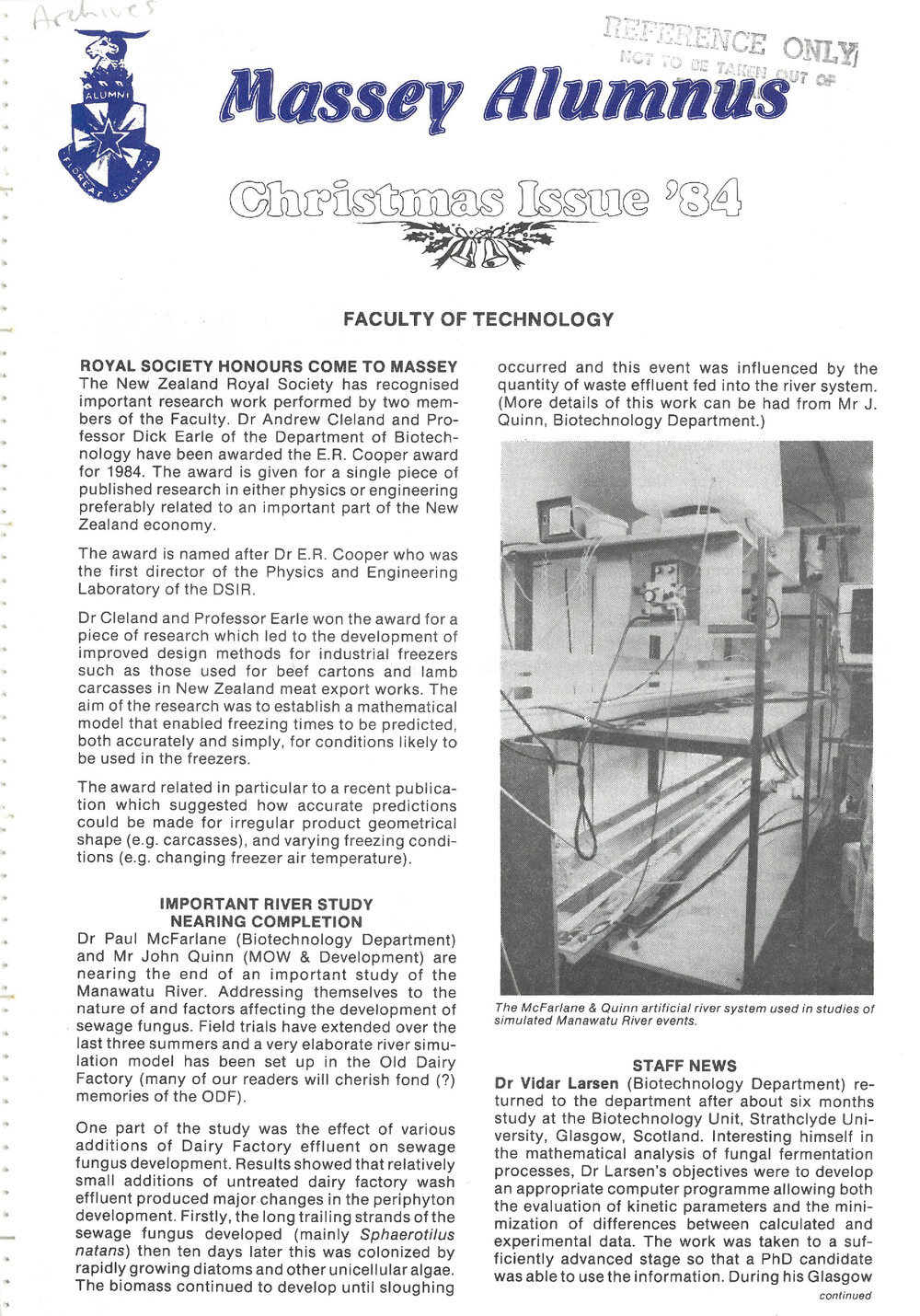 Massey Alumnus - Faculty of Technology, December 1984