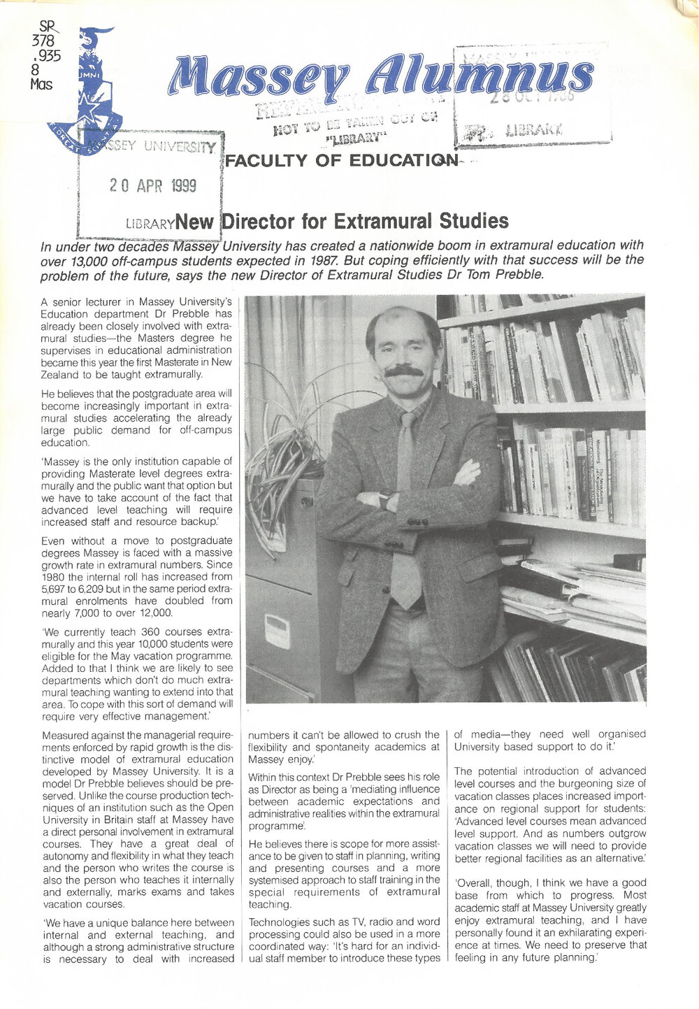 Massey Alumnus - Faculty of Education, 1986