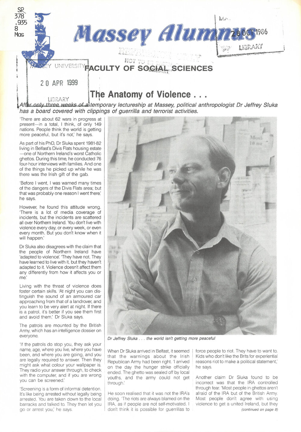 Massey Alumnus - Faculty of Social Sciences, 1986