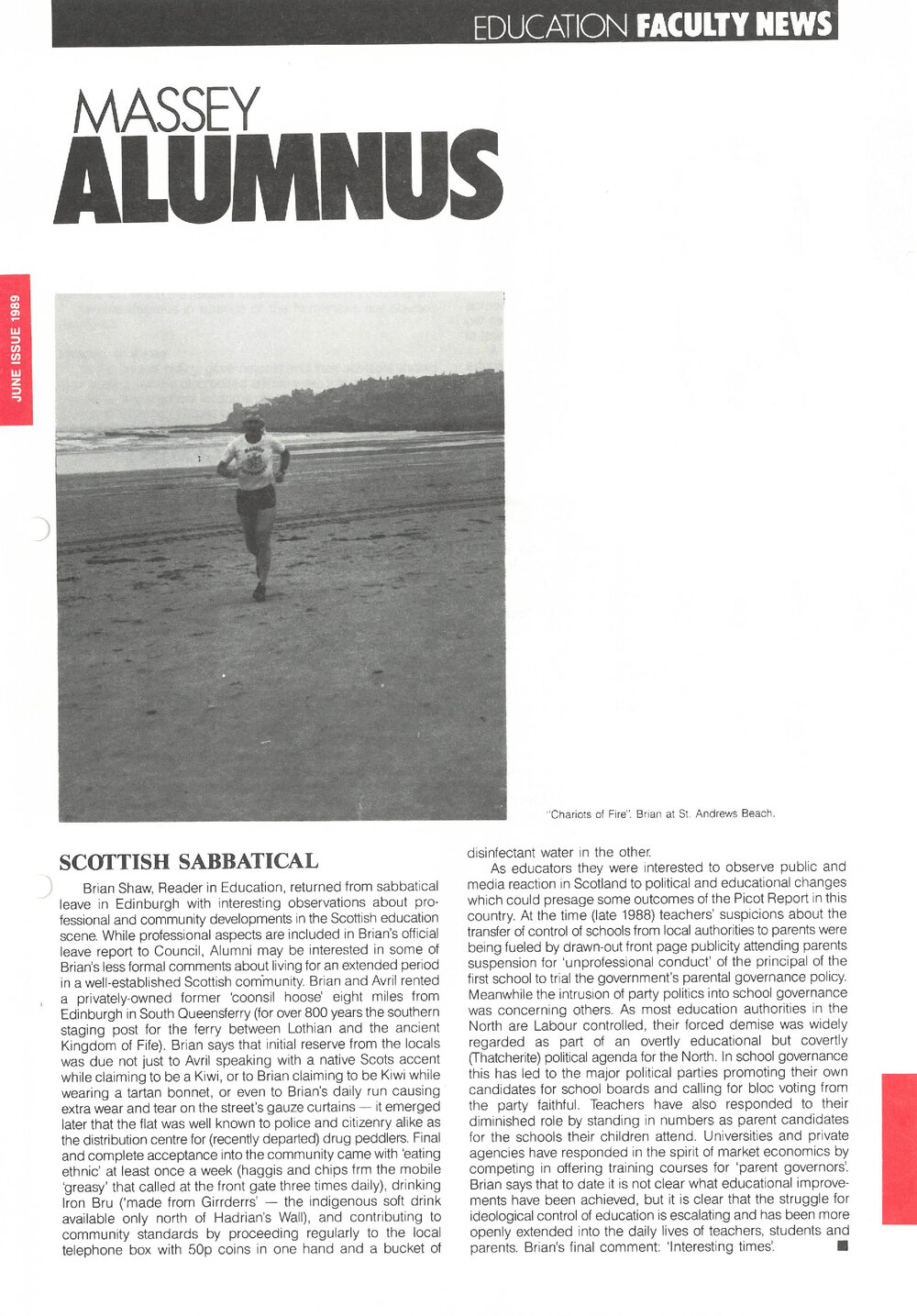 Massey Alumnus - Education Faculty News, June 1989