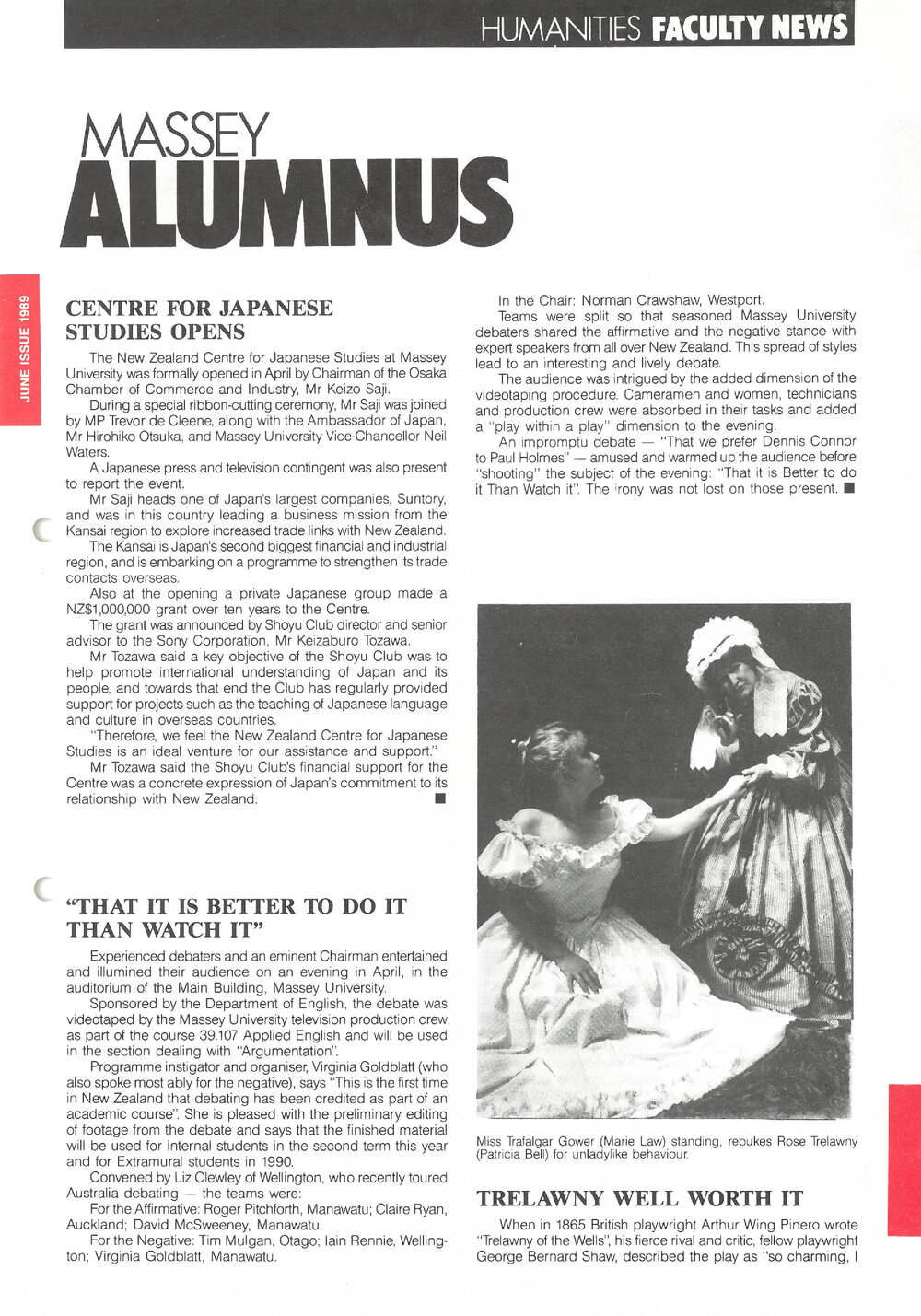 Massey Alumnus - Humanities Faculty News, June 1989