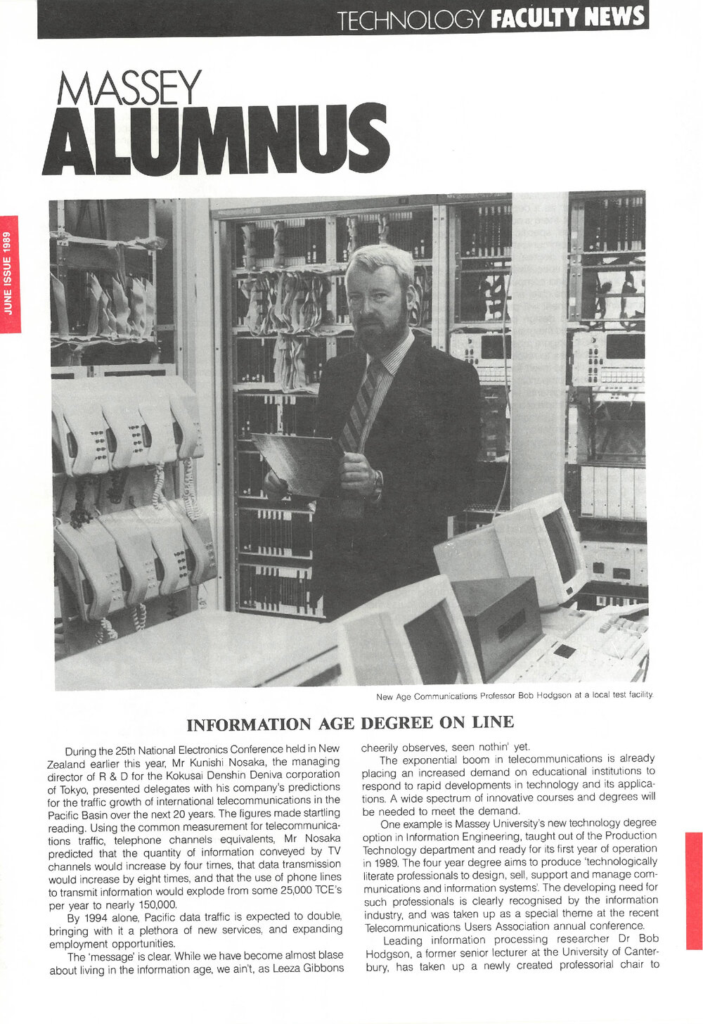 Massey Alumnus - Technology Faculty News, June 1989