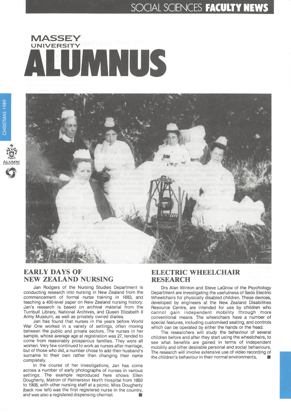 Massey Alumnus - Social Sciences Faculty News, December 1989