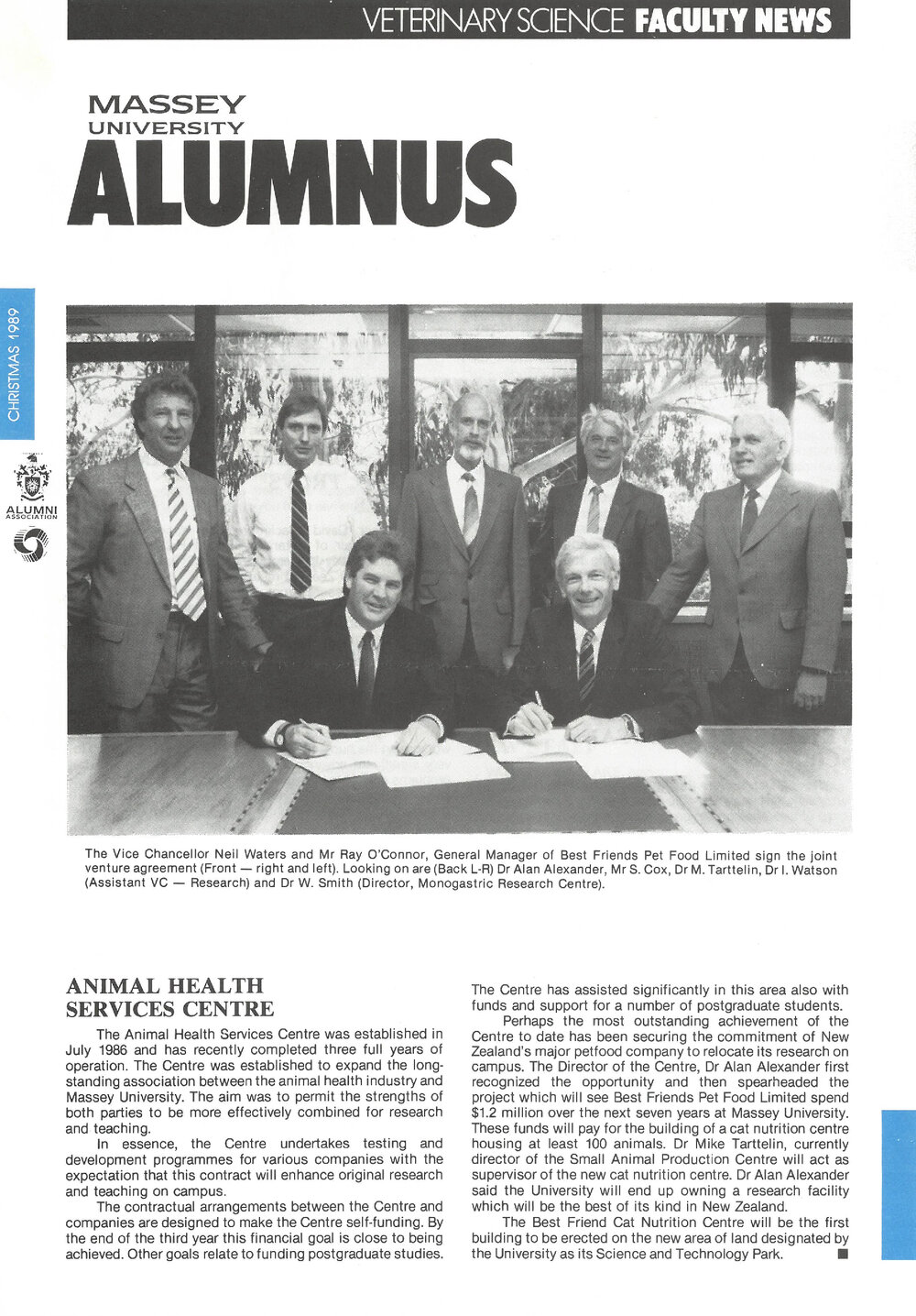 Massey Alumnus - Veterinary Science Faculty News, December 1989