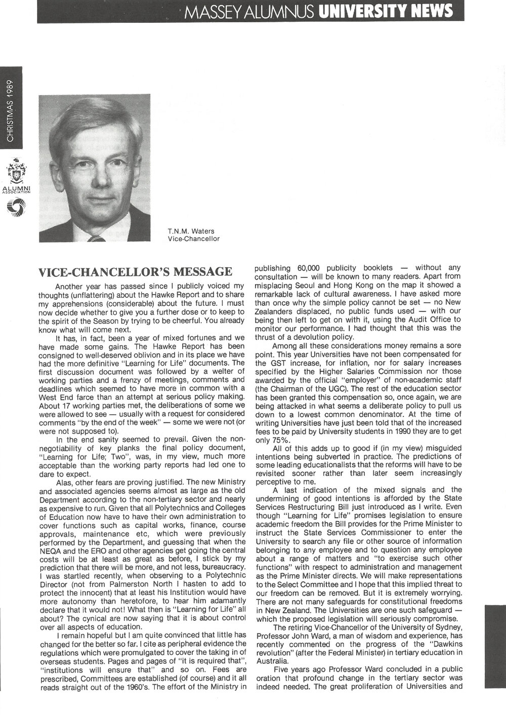 Massey Alumnus - University News, December 1989