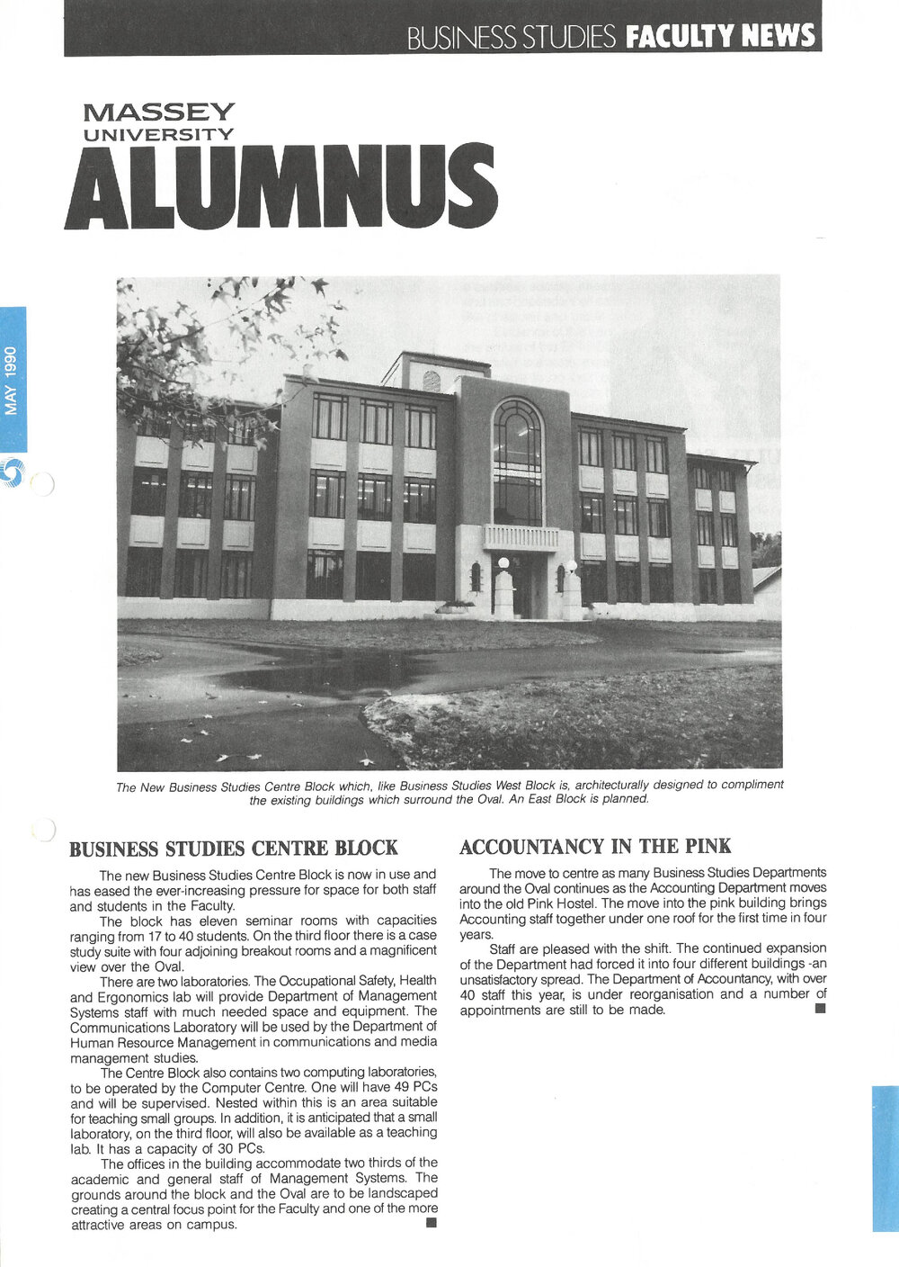 Massey Alumnus - Business Studies Faculty News, May 1990