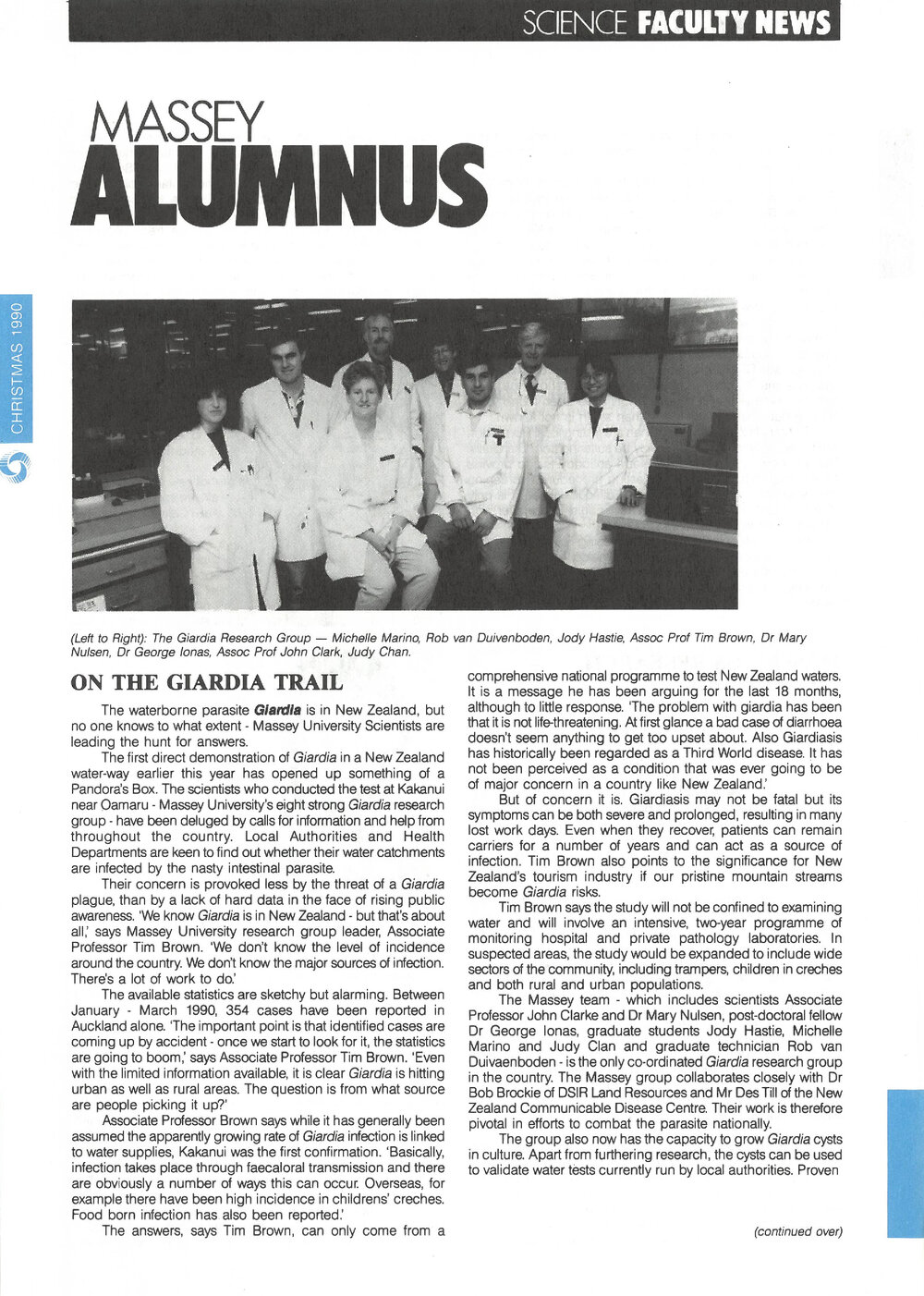 Massey Alumnus - Science Faculty News, December 1990
