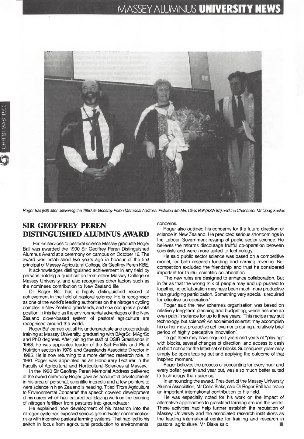Massey Alumnus - University News, December 1990