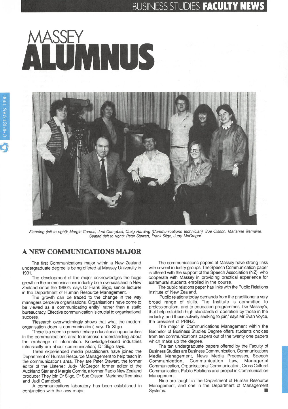 Massey Alumnus - Business Studies Faculty News, December 1990