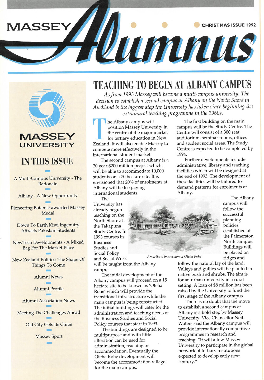 Massey Alumnus, Christmas Issue 1992