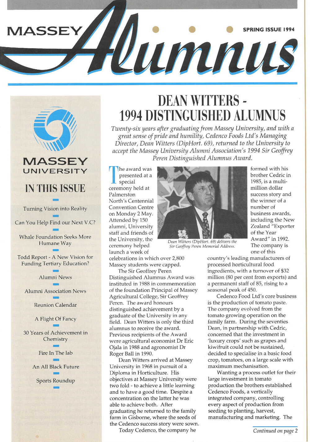 Massey Alumnus, Spring Issue 1994