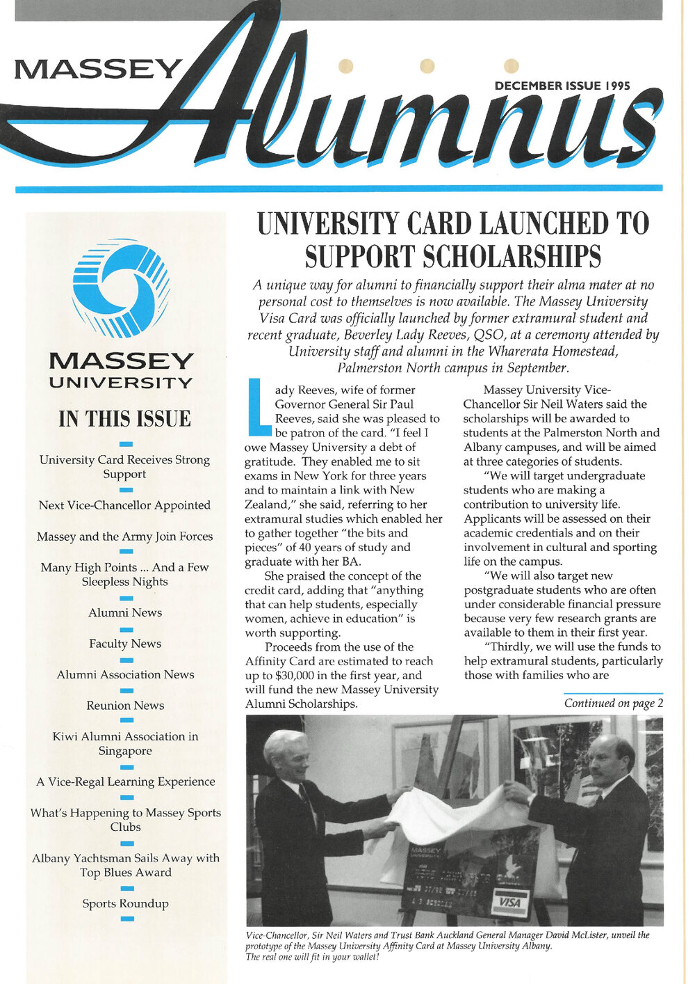Massey Alumnus, December Issue 1995