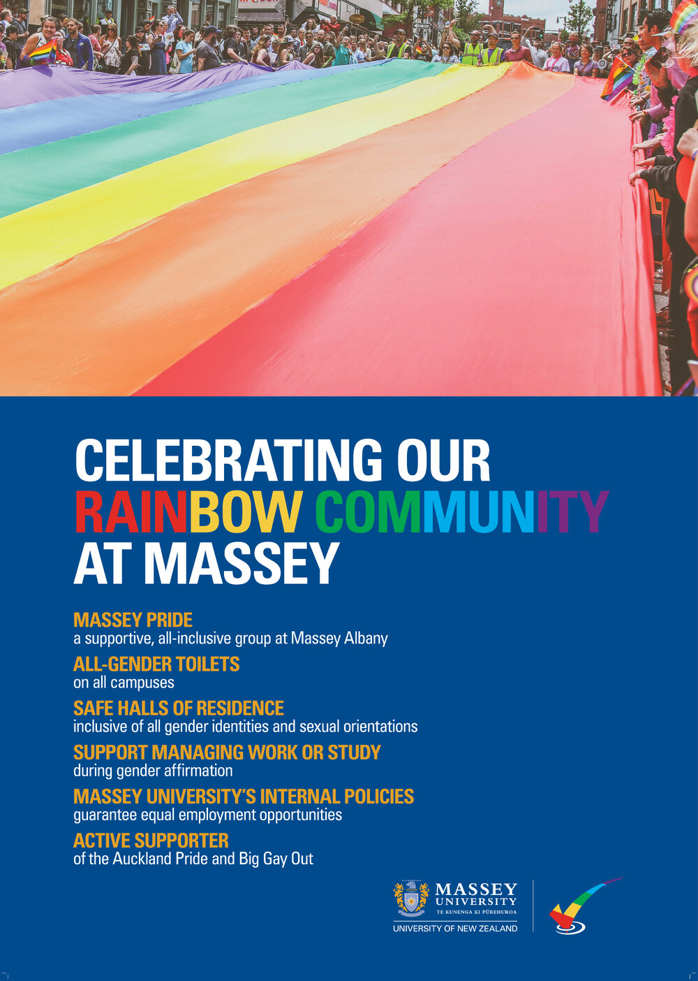 Massey University. Big Gay Out poster, 2023