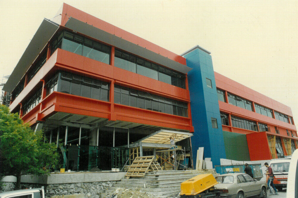 Wellington Polytechnic School of Architecture and Design Building. Construction, November 1993