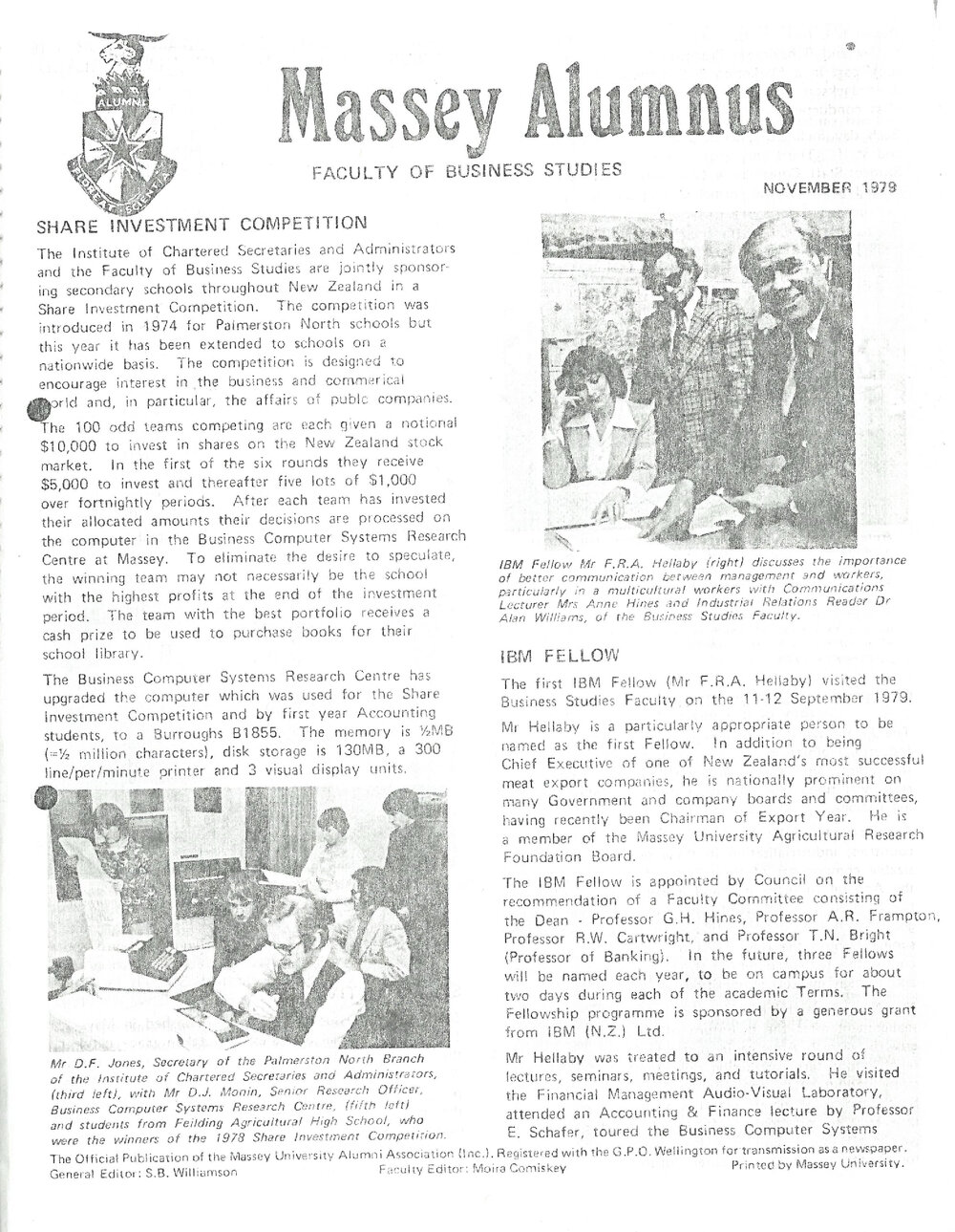 Massey Alumnus - Faculty of Business Studies, November 1979