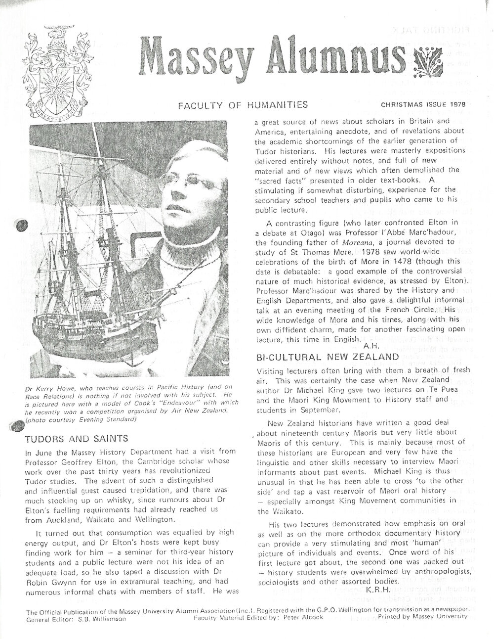 Massey Alumnus - Faculty of Humanities, December 1978